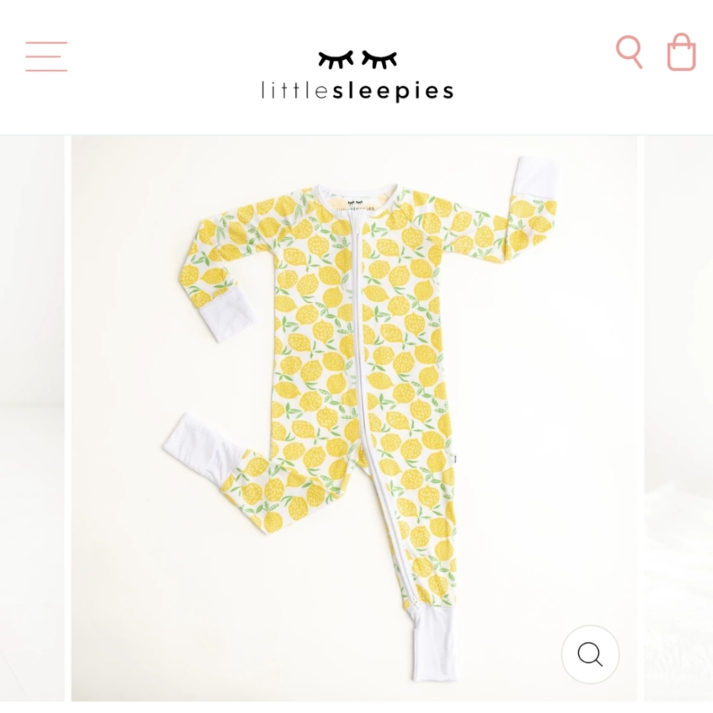 Little sleepies lemon zip up pajamas